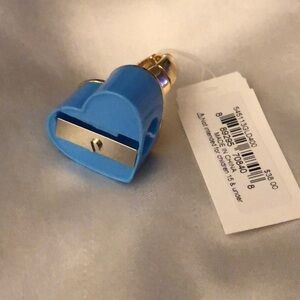 Betsey Johnson Gold Tone & Blue Plastic Heart Pencil Sharpener Ring Size 7.5 NWT
